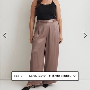 NWT Madewell “Harlow” wide-leg satin pant